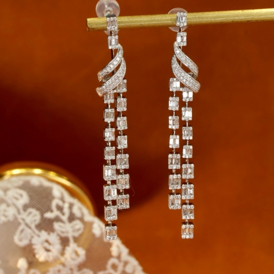 14k Gold 1.28 Ct Natural H Diamond Earrings