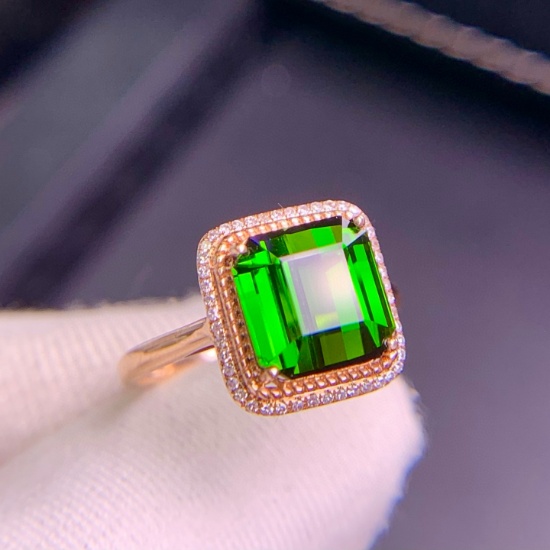 14k Gold 4.4 Ct Natural Tourmaline & Diamond Ring