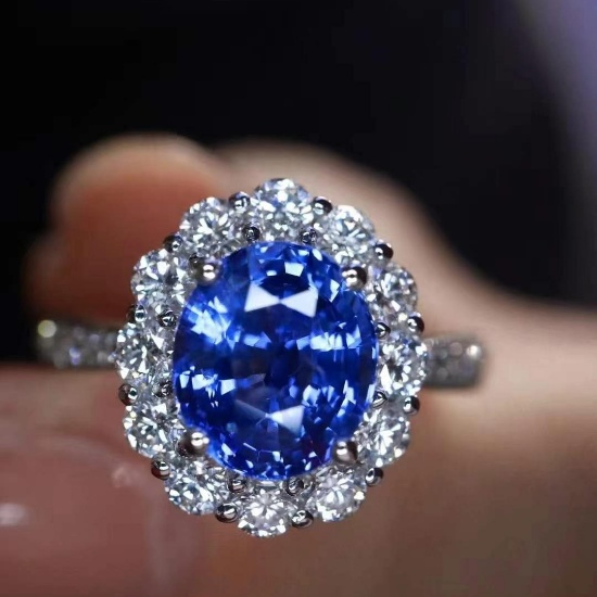 14k Gold 2.78 Ctw Natural Sapphire & Diamond Ring