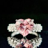 14k Gold 2.90 Ctw Natural Morganite & Diamond Ring