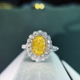 14k Gold 1.77 Ctw Natural Yellow Diamond & Diamond Ring/pendant( Without Chain )