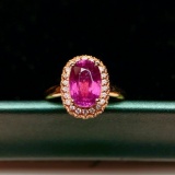 14k Gold 2.6 Ct Natural Tourmaline & Diamond Ring