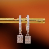 14k Gold 0.24 Ct Natural H Diamond Earrings