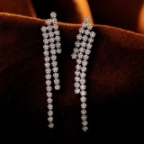 14k Gold 0.96 Ct Natural H Diamond Earrings
