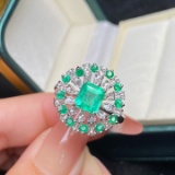 14k Gold 1.91 Ctw Natural Emerald & Diamond Ring/pendant( Without Chain )