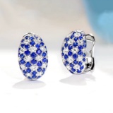 14k Gold 3.00 Ctw Natural Sapphire & Diamond Earrings