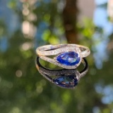 14k Gold 1.47 Ctw Natural Sapphire & Diamond Ring