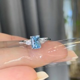 14k Gold 1.15 Ctw Natural Aquamarine & Diamond Ring