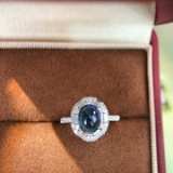 14k Gold 4.00 Ctw Natural Sapphire & Diamond Ring