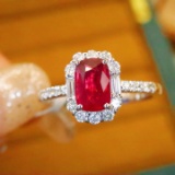 14k Gold 1.33 Ctw Natural Ruby & Diamond Ring