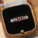 14k Gold 0.3 Ctw Natural Ruby & Diamond Ring