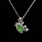 14k Gold 0.78 Ctw Natural Tsavorite & Diamond Pendant( Without Chain )