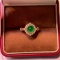 14k Gold 1.52 Ctw Vivid Green Natural Emerald & Diamond Ring