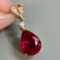 14k Gold 4.1 Ct Natural Tourmaline & Diamond Pendant( Without Chain )