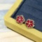 14k Gold 2.38 Ct Natural Ruby & Diamond Earrings