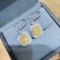 14k Gold 2.14 Ctw Natural Yellow Diamond & Diamond Earrings