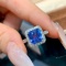 14k Gold 3.40 Ctw Natural Sapphire & Diamond Ring