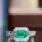 14k Gold 0.72 Ctw Natural Emerald & Diamond Ring