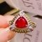 14k Gold 1.26 Ct Natural Ruby & Diamond Ring