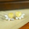 14k Gold 0.72 Ctw Natural Yellow Diamond & Diamond Earrings