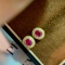 14k Gold 0.84 Ctw Natural Ruby & Diamond Earrings
