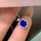 14k Gold 1.04 Ctw Vivid Blue Natural Sapphire & Diamond Necklace