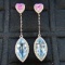 14k Gold 7.72 Ctw Natural Aquamarine & Diamond Earrings