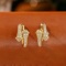 14k Gold 0.2 Ct Natural H Diamond Earrings