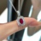 14k Gold 0.7 Ct Natural Ruby & Diamond Pendant( Without Chain )