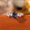 14k Gold 1.32 Ctw Natural Sapphire & Diamond Ring