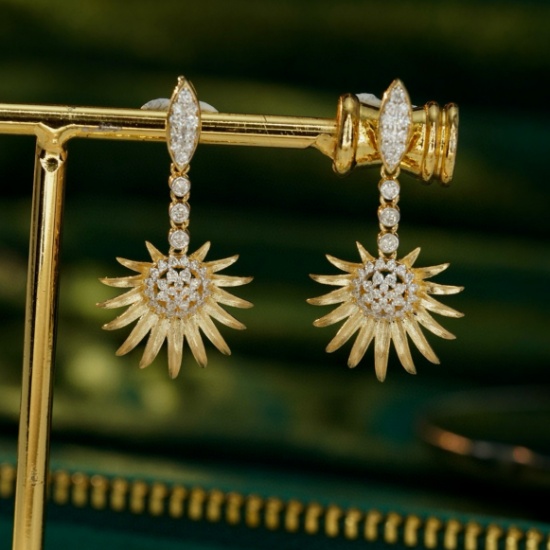 14k Gold 0.44 Ct Natural H Diamond Earrings