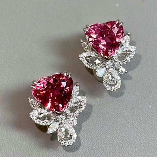 14k Gold 4.9 Ctw Natural Tourmaline & Diamond Earrings