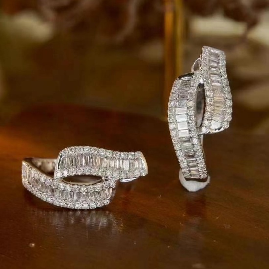 14k Gold 0.66 Ct Natural H Diamond Earrings