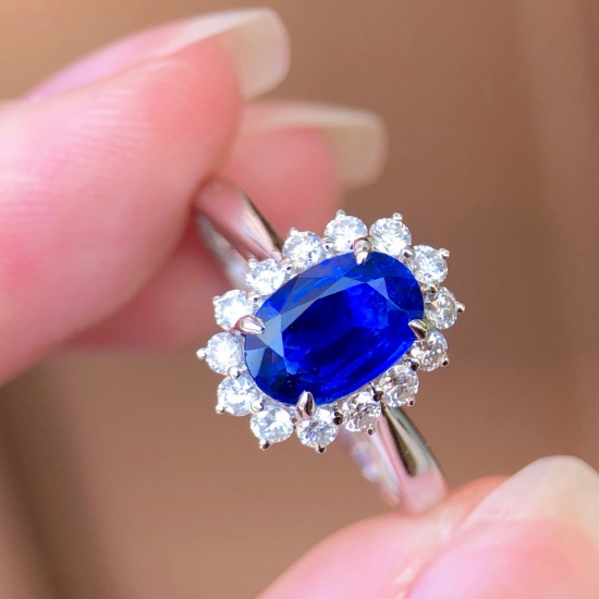 14k Gold 1.90 Ctw Natural Sapphire & Diamond Ring