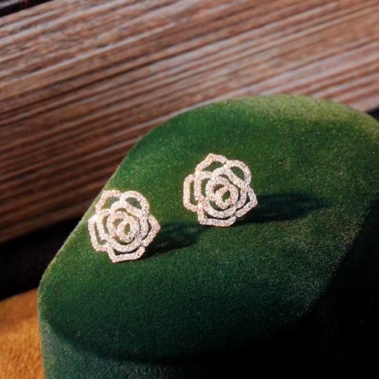 14k Gold 0.22 Ct Natural H Diamond Earrings
