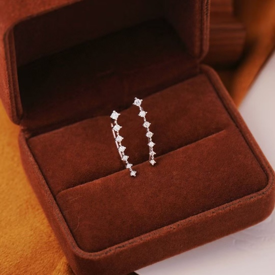 14k Gold 0.36 Ct Natural H Diamond Earrings
