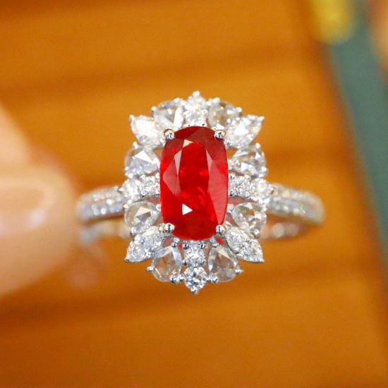 14k Gold 1.52 Ctw Natural Ruby & Diamond Ring