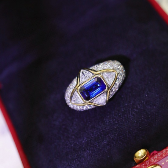 14k Gold 2.23 Ctw Natural Sapphire & Diamond Ring