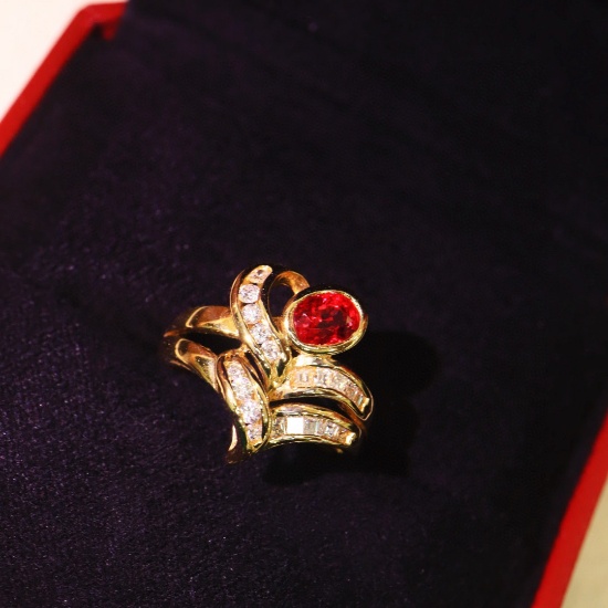14k Gold 1.43 Ctw Natural Ruby & Diamond Ring