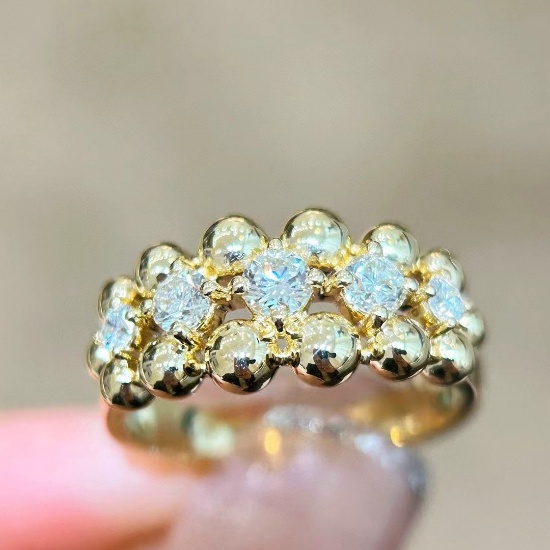 14k Gold 0.55 Ct Natural H Diamond Ring