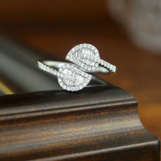 14k Gold 0.35 Ct Natural H Diamond Ring