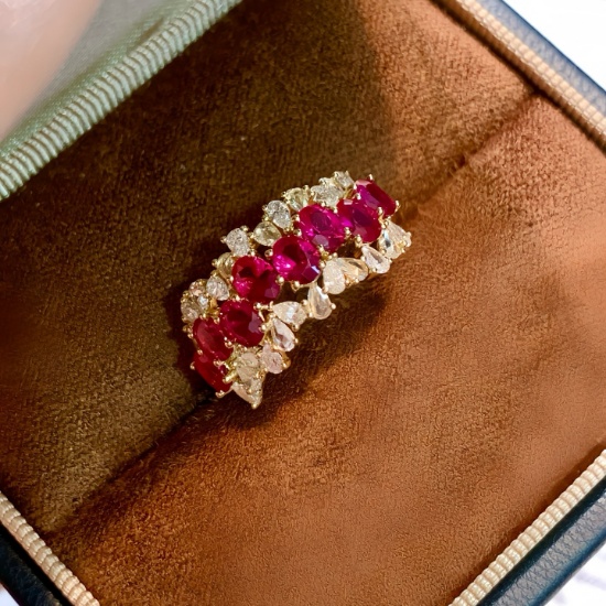 14k Gold 2.07 Ctw Natural Ruby & Diamond Ring
