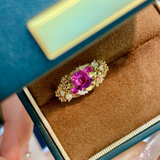 14k Gold 1.48 Ctw Natural Sapphire & Diamond Ring