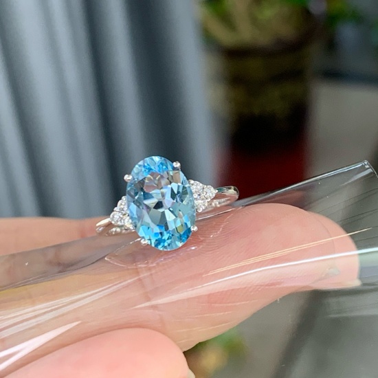 14k Gold 2.36 Ctw Natural Aquamarine & Diamond Ring