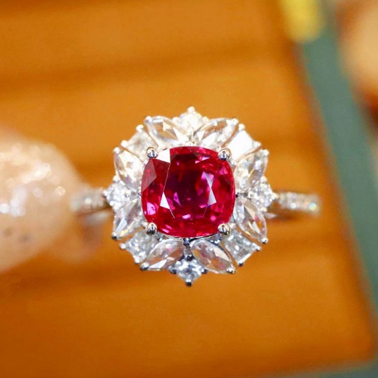 14k Gold 1.51 Ctw Natural Ruby & Diamond Ring