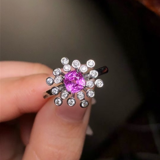 14k Gold 1.19 Ctw Natural Sapphire & Diamond Ring
