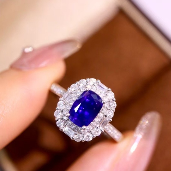 14k Gold 2.00 Ctw Natural Sapphire & Diamond Ring