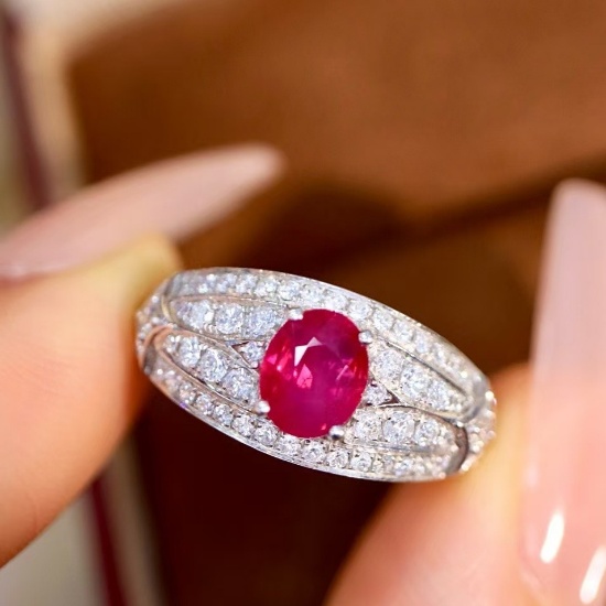 14k Gold 1.50 Ctw Natural Ruby & Diamond Ring