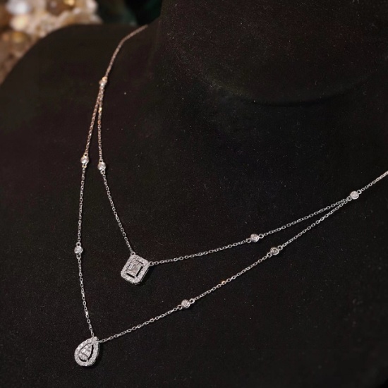 14k Gold 0.58 Ct Natural H Diamond Necklace