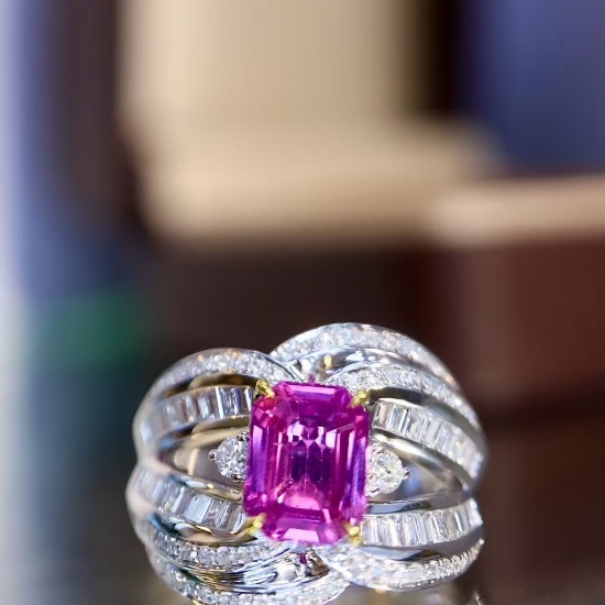 14k Gold 2.33 Ctw Natural Sapphire & Diamond Ring